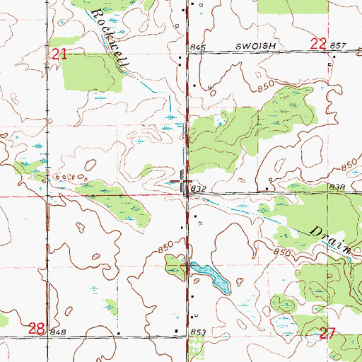 Topographic Map of Rockwell Drain, MI