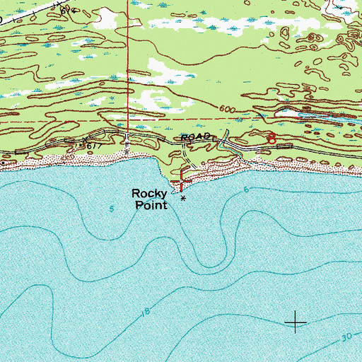 Topographic Map of Rocky Point, MI