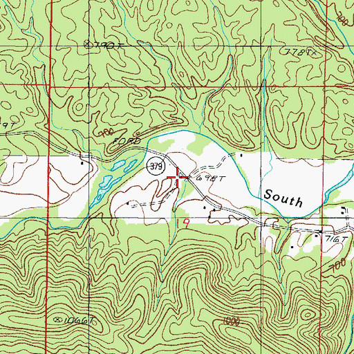 Topographic Map of Rocky Valley School (historical), AR