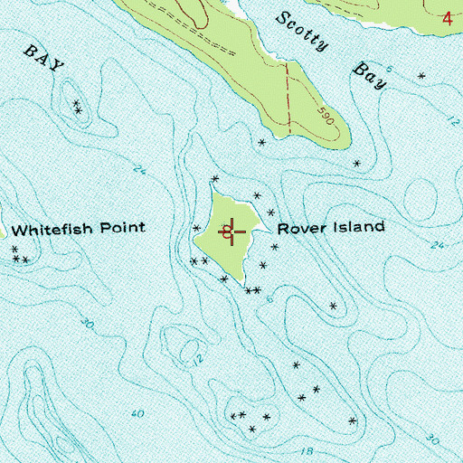 Topographic Map of Rover Island, MI