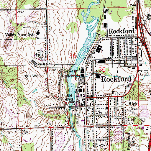 Topographic Map of Rum Creek, MI