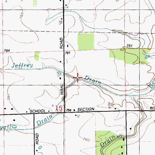 Topographic Map of Ryall Drain, MI