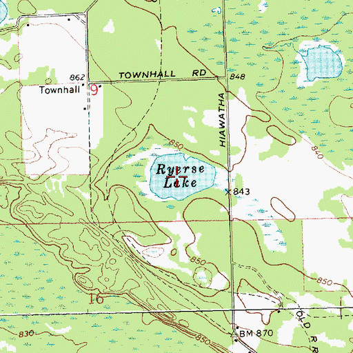Topographic Map of Ryerse Lake, MI