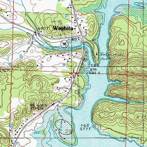 Topographic Map of Washita School (historical), AR