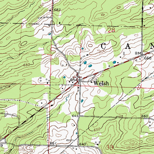 Topographic Map of Welch School (historical), AR