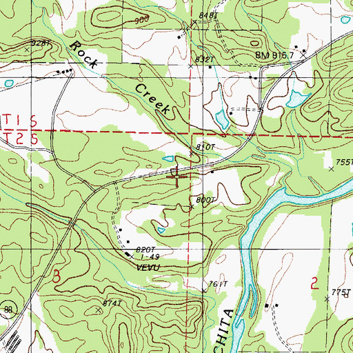 Topographic Map of Wilhite Cemetery, AR