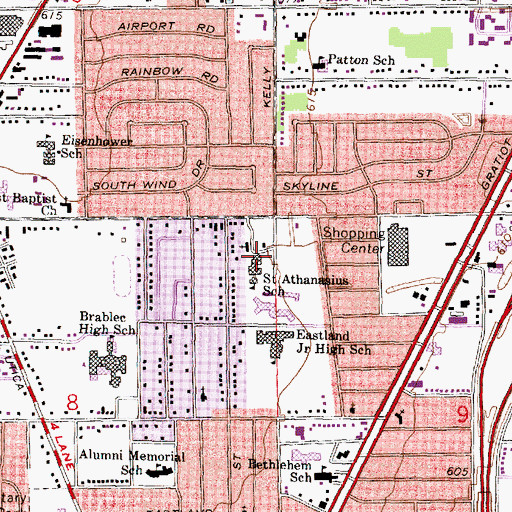 Topographic Map of Saint Athanasius School, MI