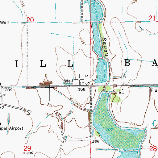 Topographic Map of Township of Mill Bayou, AR