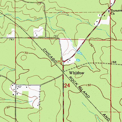 Topographic Map of Township of Mill Creek, AR