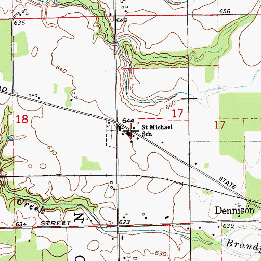 Topographic Map of Saint Michael School, MI
