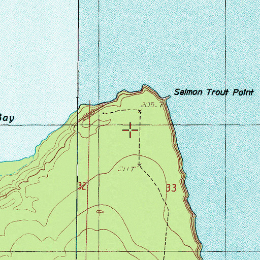 Topographic Map of Salmon Trout Point, MI