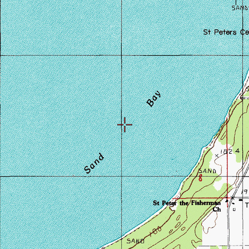 Topographic Map of Sand Bay, MI