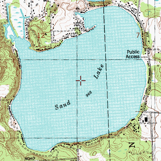 Topographic Map of Sand Lake, MI