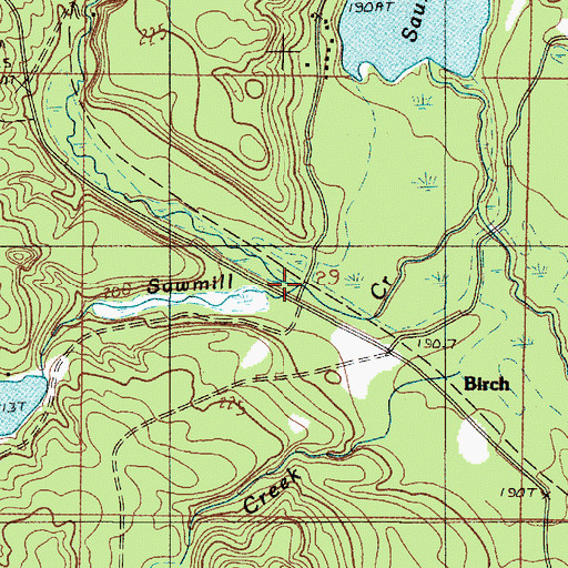 Topographic Map of Sawmill Creek, MI