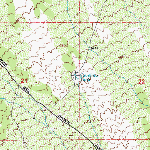 Topographic Map of Javelina Tank, AZ
