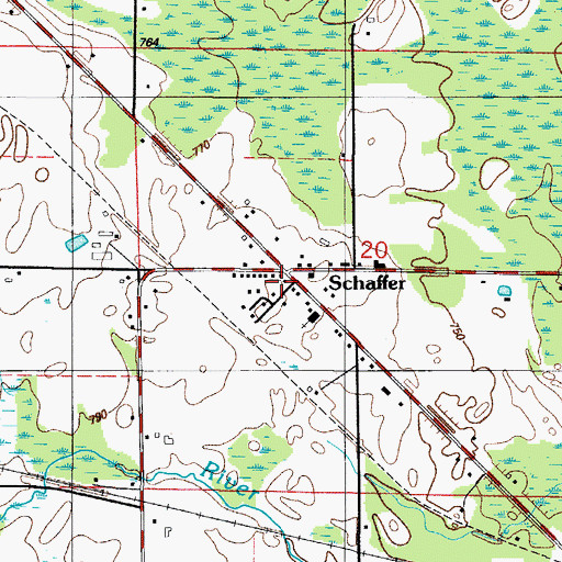 Topographic Map of Schaffer, MI