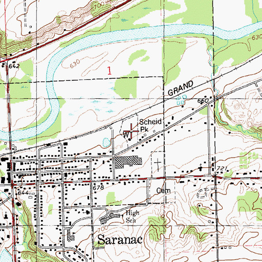 Topographic Map of Scheid Park, MI