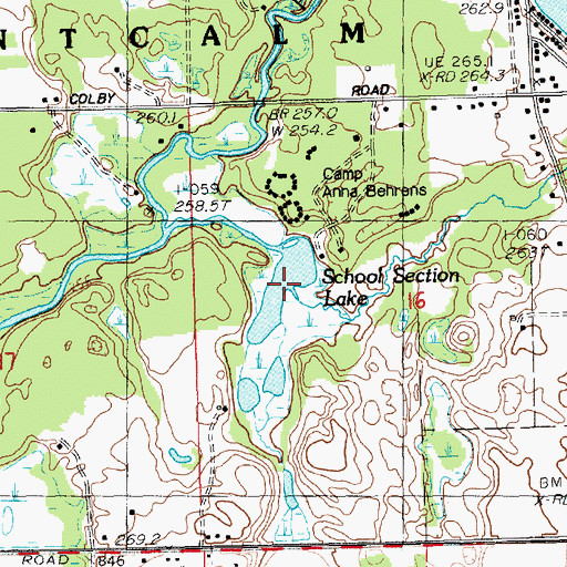 Topographic Map of School Section Lake, MI