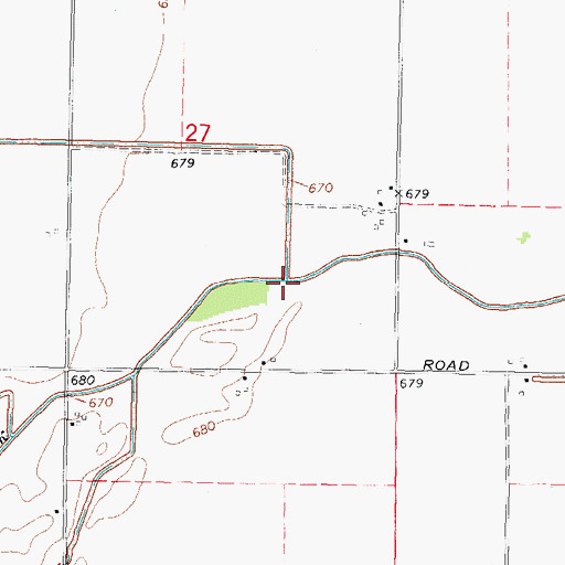 Topographic Map of Schwab Drain, MI