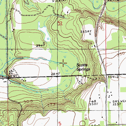 Topographic Map of Scotts Spring, MI