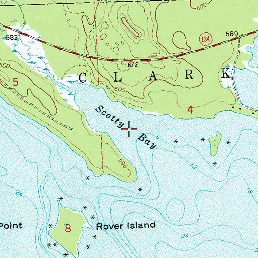 Topographic Map of Scotty Bay, MI