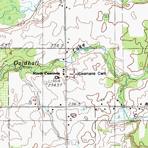 Topographic Map of Seamans Cemetery, MI