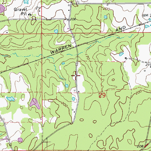 Topographic Map of Bradley County, AR