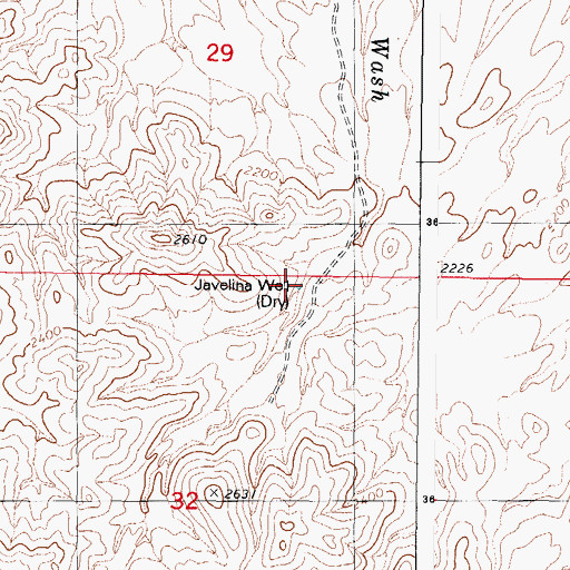 Topographic Map of Javelina Well, AZ