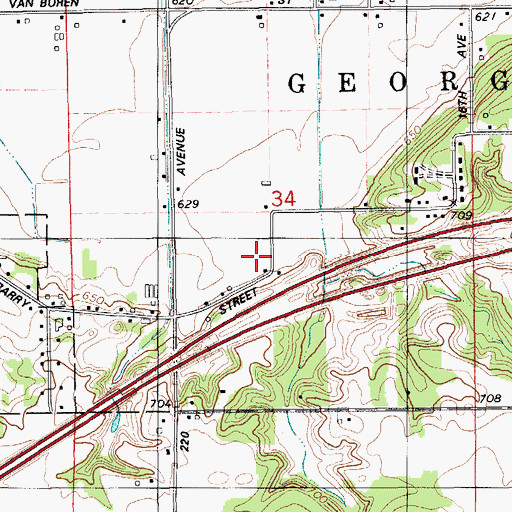 Topographic Map of Shack Huddle School, MI