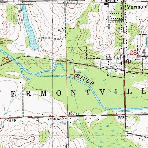 Topographic Map of Shanty Brook, MI