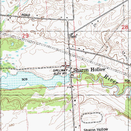 Topographic Map of Sharon Hollow, MI