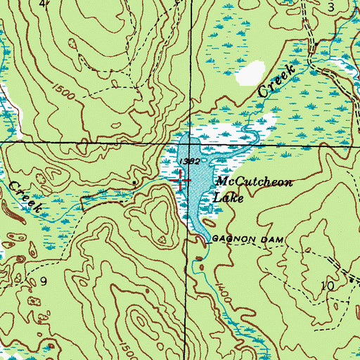 Topographic Map of Shenky Creek, MI