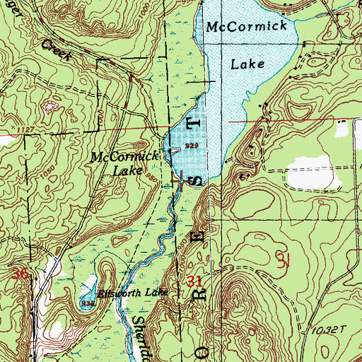 Topographic Map of Sheridan Creek, MI