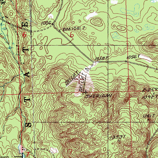 Topographic Map of Sheridan Valley Ski Area, MI