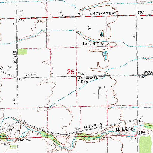 Topographic Map of Sherman School, MI
