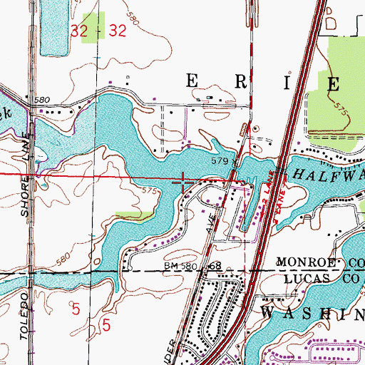 Topographic Map of Silver Creek, MI