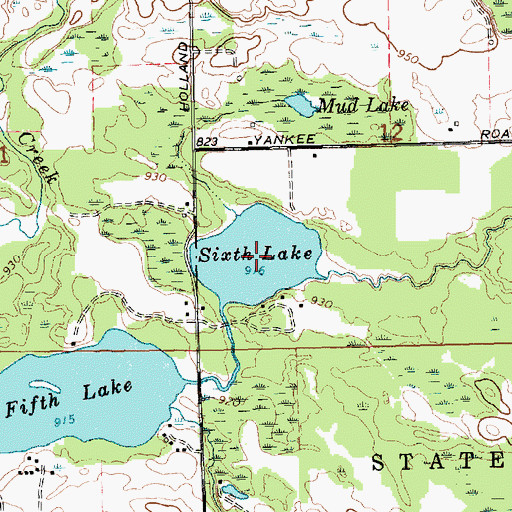 Topographic Map of Sixth Lake, MI