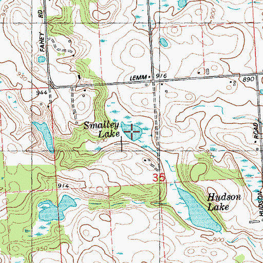 Topographic Map of Smalley Lake, MI