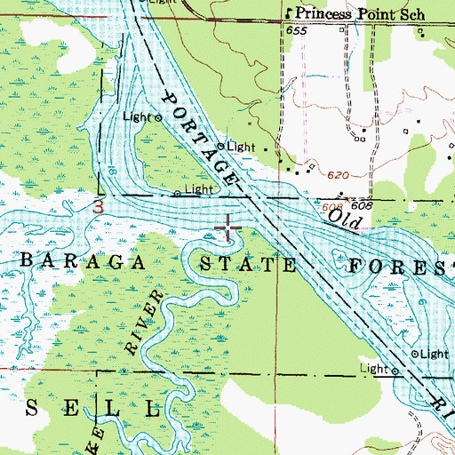 Topographic Map of Snake River, MI