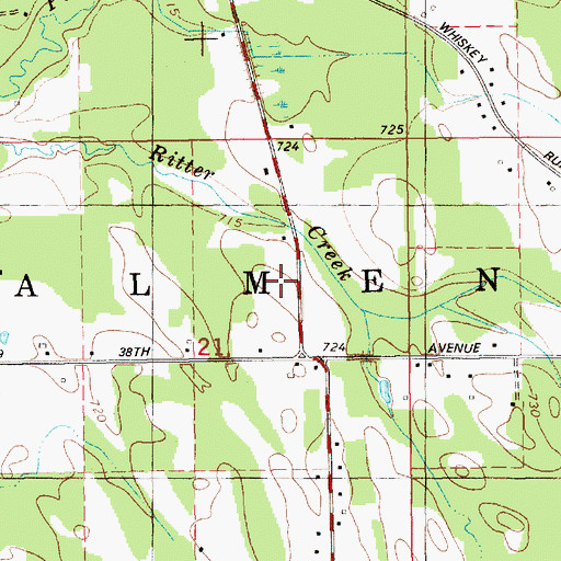 Topographic Map of Solomon School, MI