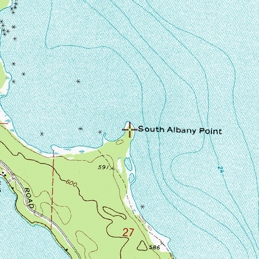 Topographic Map of South Albany Point, MI