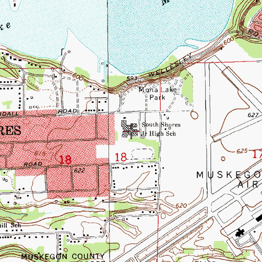 Topographic Map of Ross Park Elementary School, MI