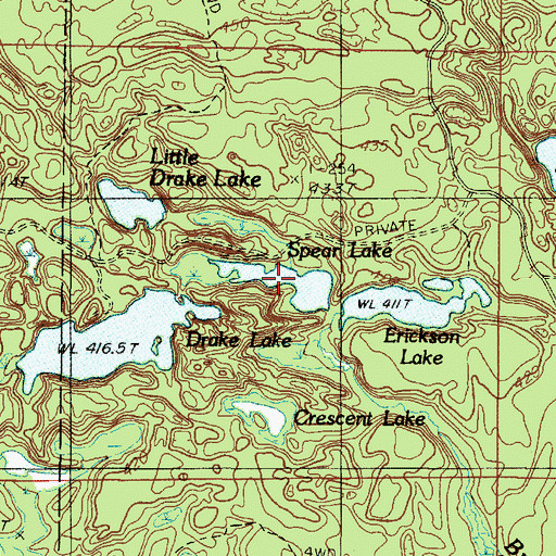 Topographic Map of Spear Lake, MI