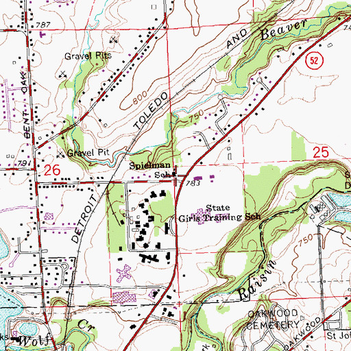 Topographic Map of Spielman School, MI