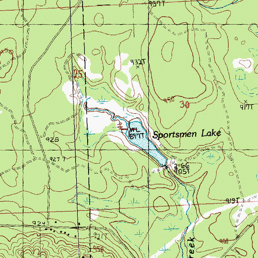 Topographic Map of Sportsmen Lake, MI