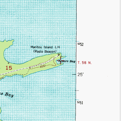 Topographic Map of Square Bay, MI