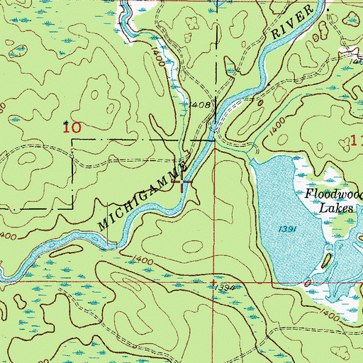 Topographic Map of Squaw Creek, MI