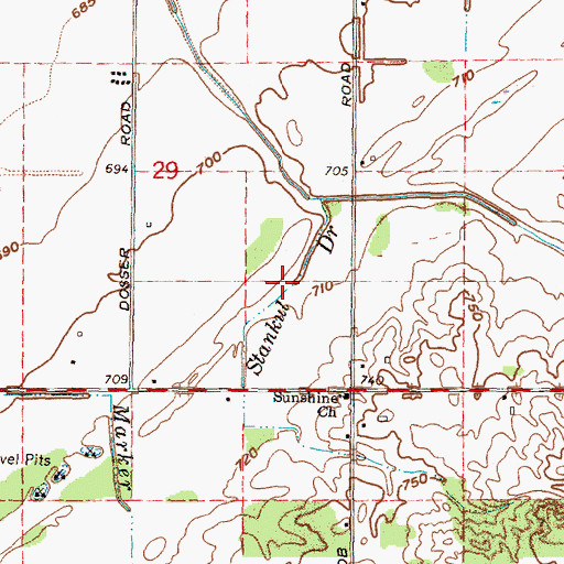 Topographic Map of Stankul Drain, MI