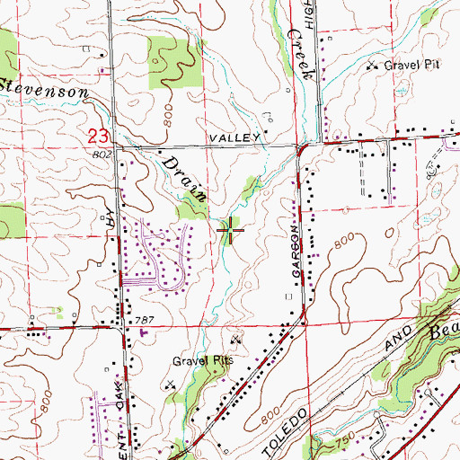 Topographic Map of Stevenson Drain, MI