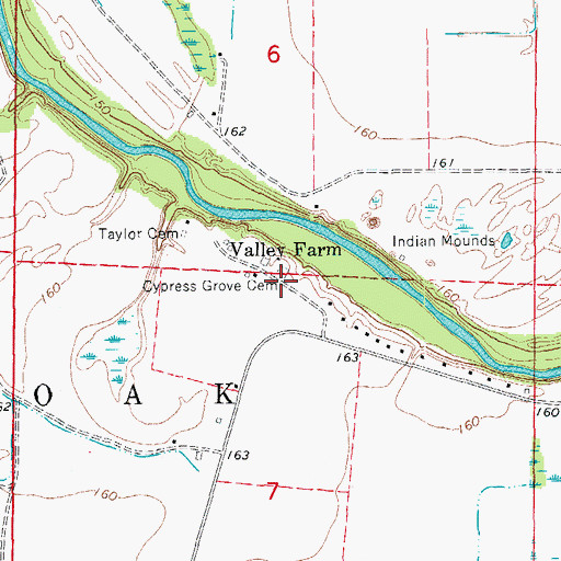 Topographic Map of Cypress Grove Church (historical), AR